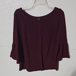 Renee C. Deep Burgundy Blouse